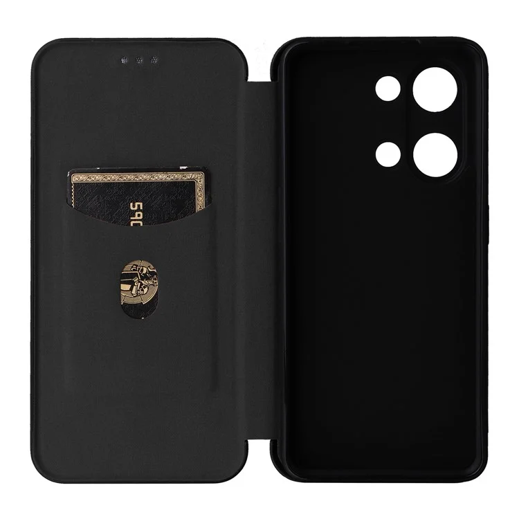 Für OnePlus Nord 3 5G / Ace 2V Carbon Fiber Texture Leather Stand Phone Case Card Holder Telefonhülle - Schwarz