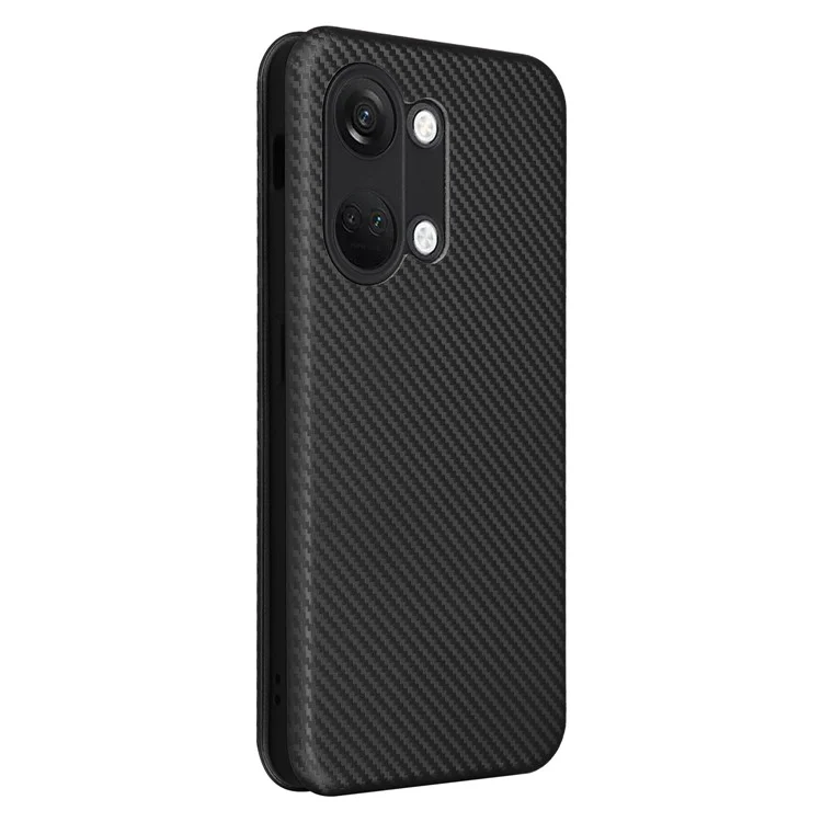 Für OnePlus Nord 3 5G / Ace 2V Carbon Fiber Texture Leather Stand Phone Case Card Holder Telefonhülle - Schwarz