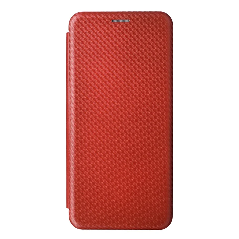 For Realme C55 Leather Stand Card Holder Phone Case Carbon Fiber Texture Phone Cover - Brown