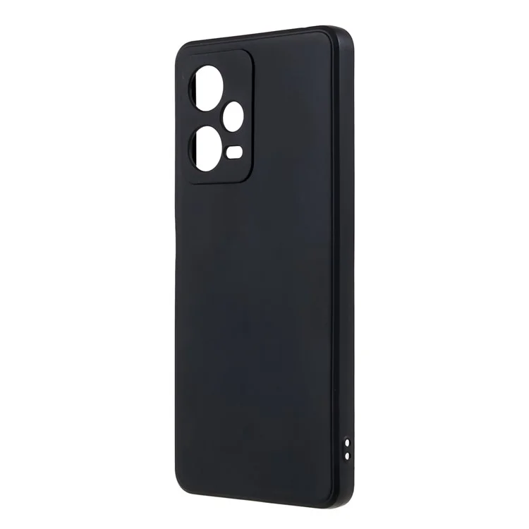 For Xiaomi Redmi Note 12 Pro 5G Straight Edge Design Phone Case Soft TPU Precise Cutout Anti-Scratch Cover - Black