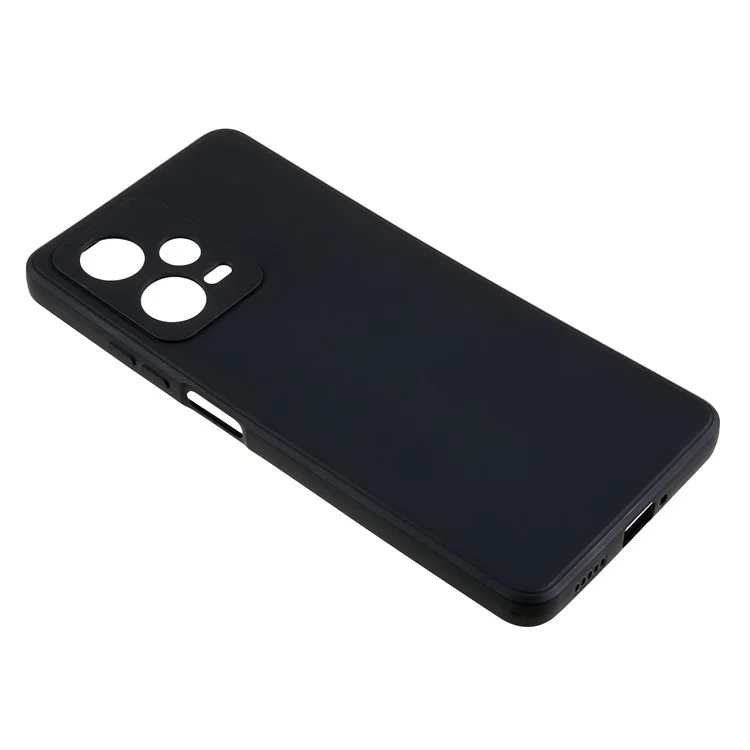 For Xiaomi Redmi Note 12 Pro 5G Straight Edge Design Phone Case Soft TPU Precise Cutout Anti-Scratch Cover - Black