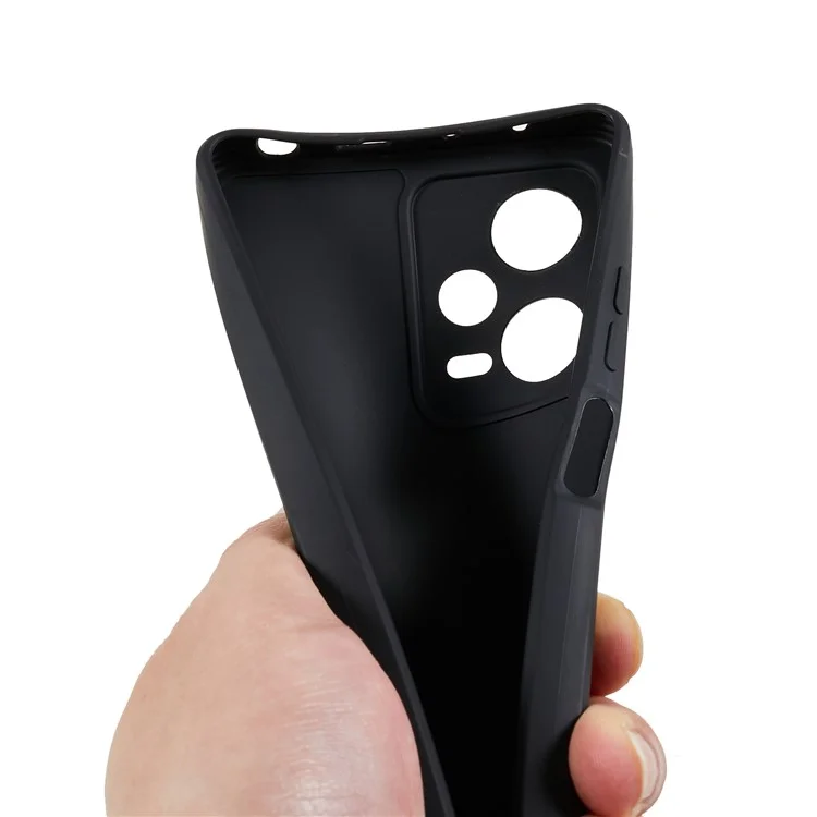 For Xiaomi Redmi Note 12 Pro 5G Straight Edge Design Phone Case Soft TPU Precise Cutout Anti-Scratch Cover - Black