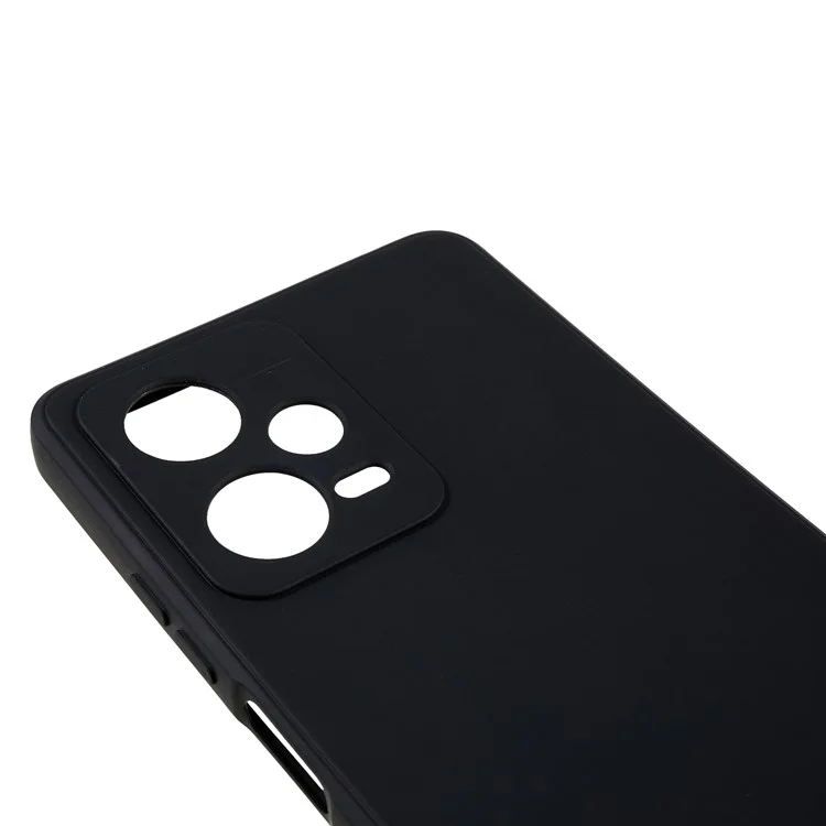 For Xiaomi Redmi Note 12 Pro 5G Straight Edge Design Phone Case Soft TPU Precise Cutout Anti-Scratch Cover - Black