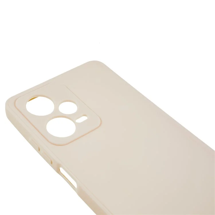 For Xiaomi Redmi Note 12 Pro 5G Straight Edge Design Phone Case Soft TPU Precise Cutout Anti-Scratch Cover - White