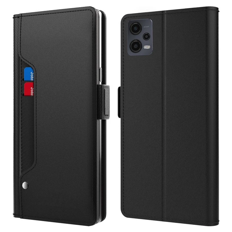 Para Xiaomi Redmi Note 12 5G (Índia) / (China) / (Global) / Poco X5 5G Mirror Phone Case Card Holder Leather Stand Phone Cover - Preto