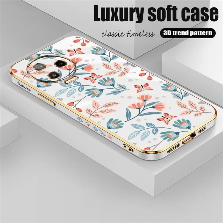 RZANTS For Infinix Note 12 Pro 4G Flower Butterfly Pattern TPU Case Precise Cutout Electroplating Phone Cover - White