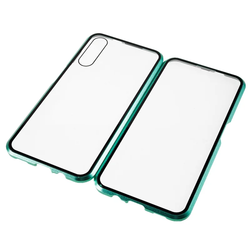 For Samsung Galaxy A14 5G / 4G Full Body Case Magnetic Tempered Glass Double-Sided Phone Case - Green