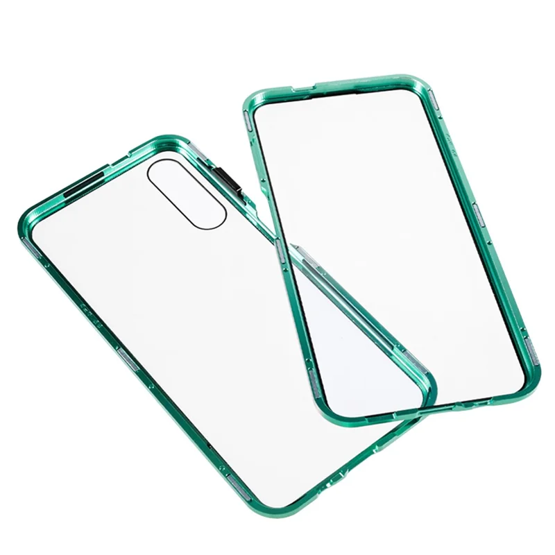 For Samsung Galaxy A14 5G / 4G Full Body Case Magnetic Tempered Glass Double-Sided Phone Case - Green