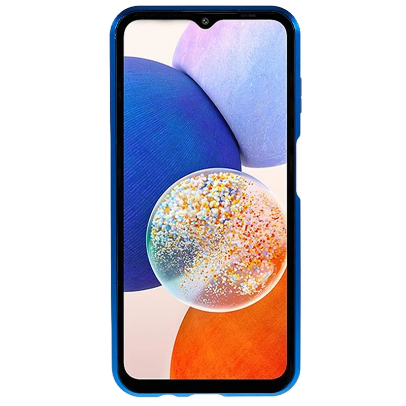 For Samsung Galaxy A14 5G / 4G Full Body Case Magnetic Tempered Glass Double-Sided Phone Case - Blue
