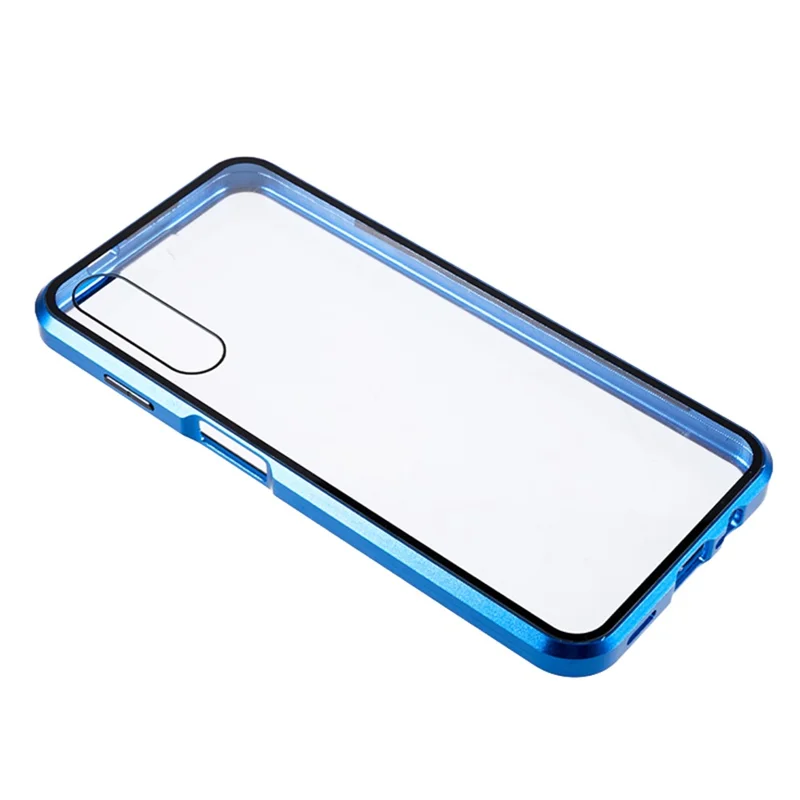 For Samsung Galaxy A14 5G / 4G Full Body Case Magnetic Tempered Glass Double-Sided Phone Case - Blue