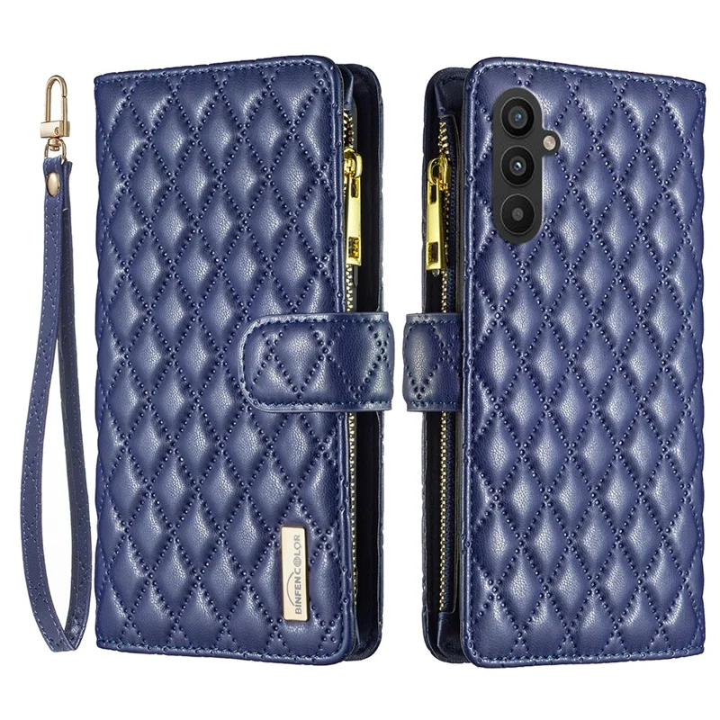 BINFEN COLOR BF Style-15 pour Samsung Galaxy A24 4G (162,1 x 77,6 x 8,3 mm) Étui Téléphone Coque de Protection en Cuir PU avec Support - Bleu