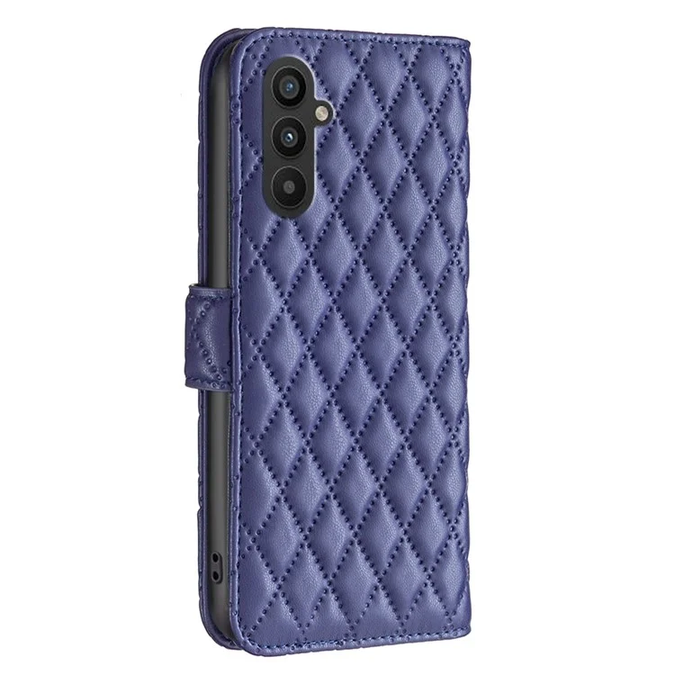 Étui pour téléphone BINFEN COLOR BF Style-14 pour Samsung Galaxy A24 4G (162,1 x 77,6 x 8,3 mm) Étui portefeuille en cuir PU avec support - Bleu