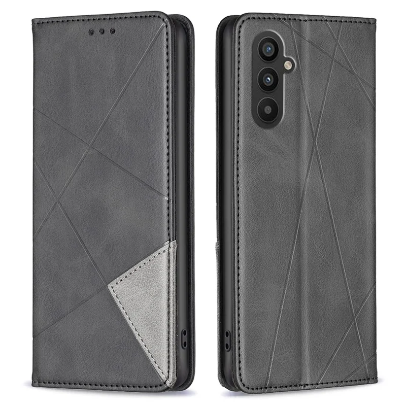 Pour Samsung Galaxy A24 4G (162,1 x 77,6 x 8,3 mm) Étui de téléphone en cuir PU avec porte-cartes et motif d'impression - Noir