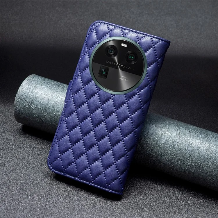 BINFEN COLOR BF Style-14 per Oppo Find X6 Stand Wallet Leather Phone Case Smartphone Cover - Blu