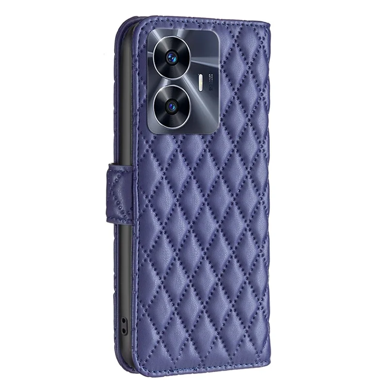 BINFEN COLOR BF Style-14 for Realme C55 4G Phone Stand Case Wallet PU Leather Phone Cover - Blue