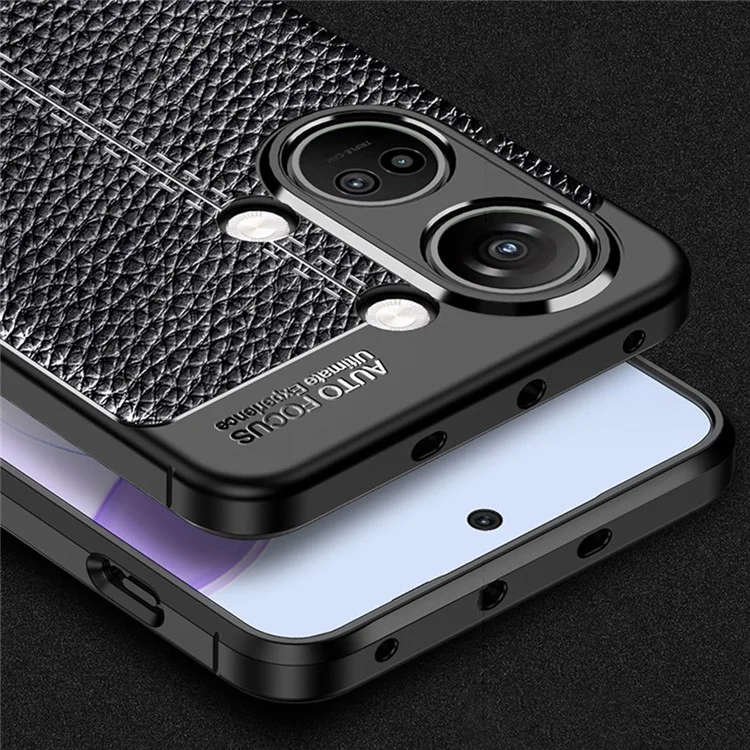 Для OnePlus Nord 3 5G / Ace 2V Litchi Texture TPU Phone Case Shockproof Cell Phone Cover - Black