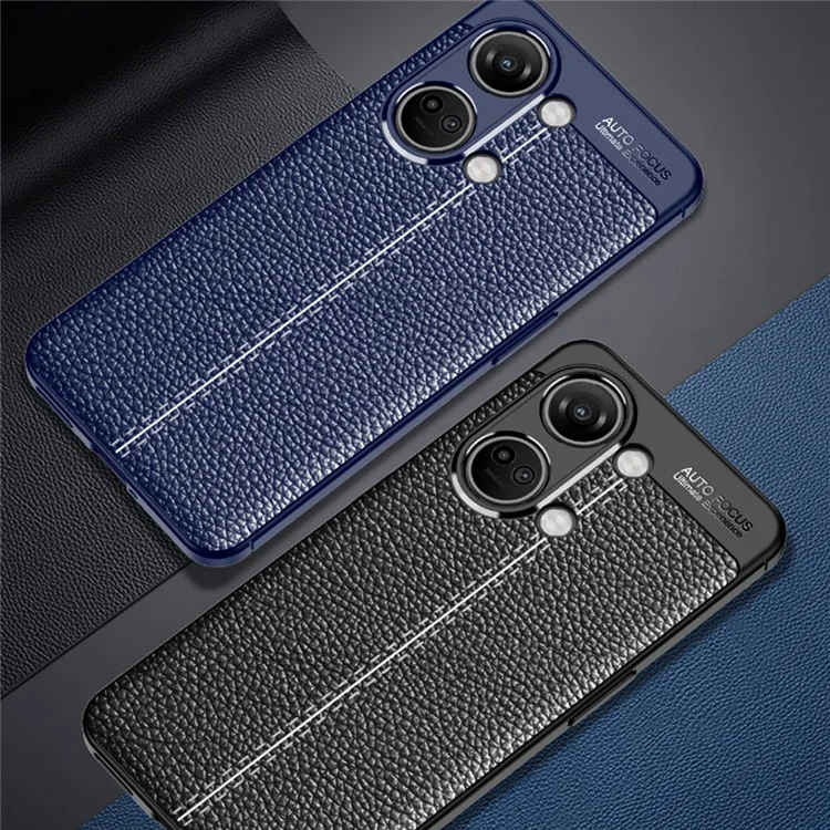 Для OnePlus Nord 3 5G / Ace 2V Litchi Texture TPU Phone Case Shockproof Cell Phone Cover - Black