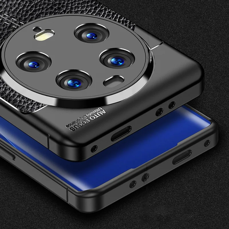 For Xiaomi 13 Ultra Anti-Scratch Litchi Texture TPU Phone Case Anti-drop Smartphone Cover - Black