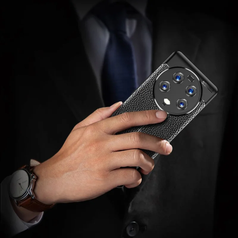 For Xiaomi 13 Ultra Anti-Scratch Litchi Texture TPU Phone Case Anti-drop Smartphone Cover - Black