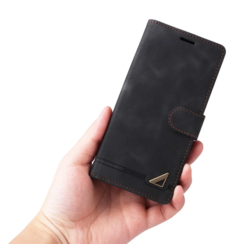 007 Series For Xiaomi Redmi A1 4G / A2 4G Leather Phone Case Stand Wallet Skin-touch Phone Cover - Black