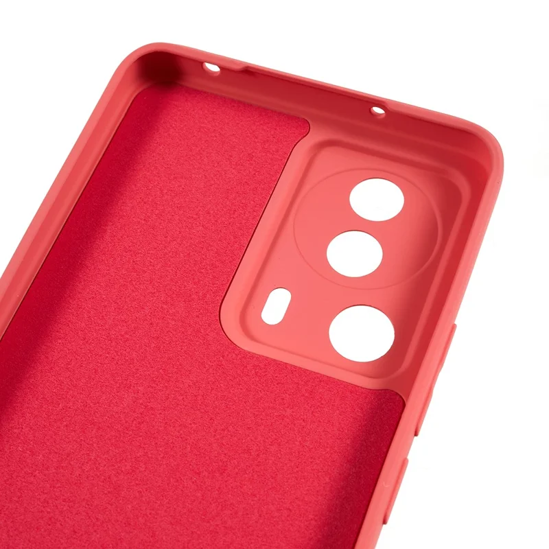 For Xiaomi 13 Lite / Civi 2 5G Rubberized TPU Shockproof Case Fiber Lining Soft Phone Cover - Hawthorn Red