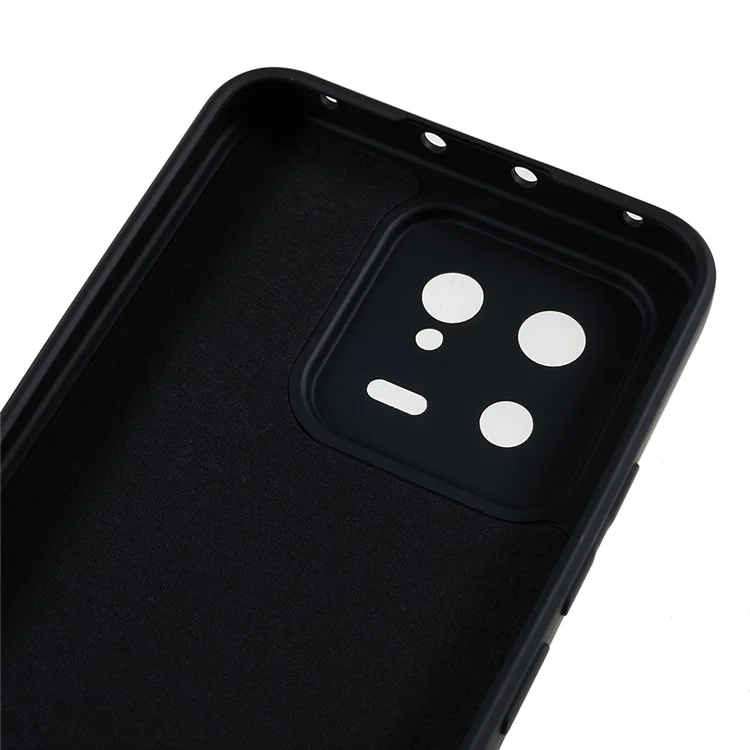 Para Xiaomi 13 5G Anti-scratch TPU Phone Case Fiber Lining Rubberized Protective Cover - Preto