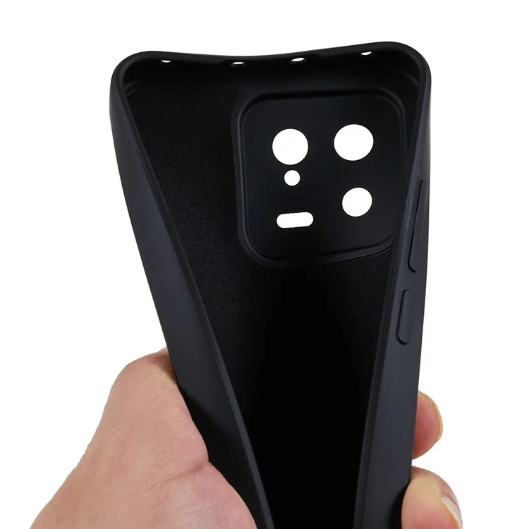 Para Xiaomi 13 5G Anti-scratch TPU Phone Case Fiber Lining Rubberized Protective Cover - Preto