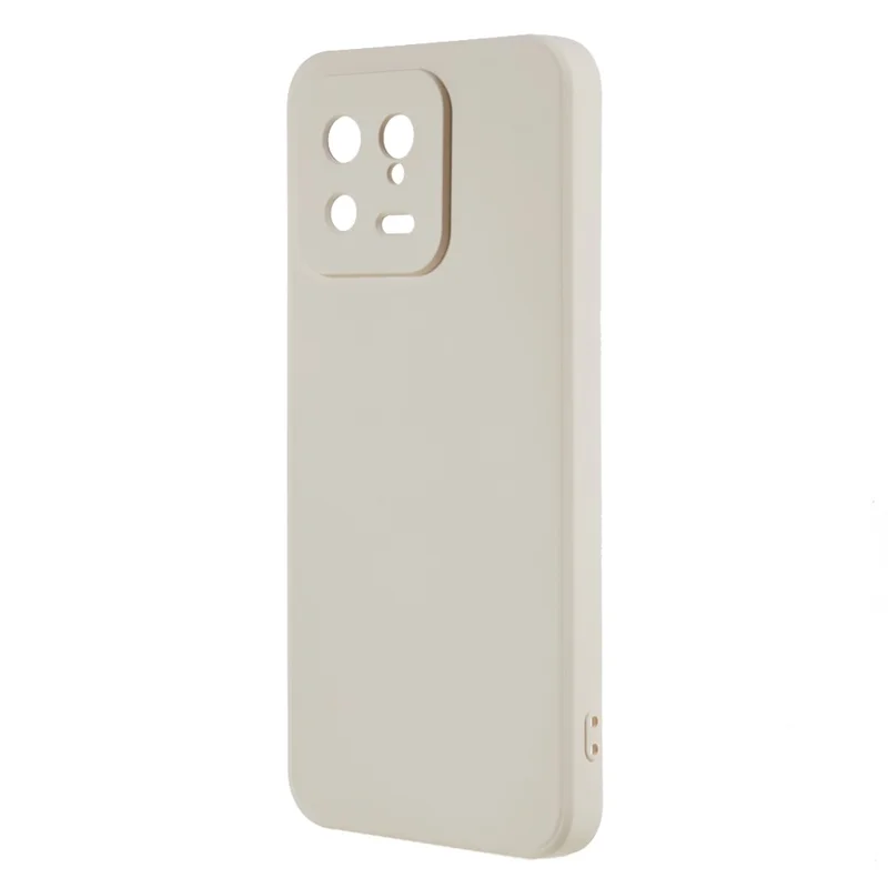 For Xiaomi 13 5G Anti-Scratch TPU Phone Case Fiber Lining Rubberized Protective Cover - White