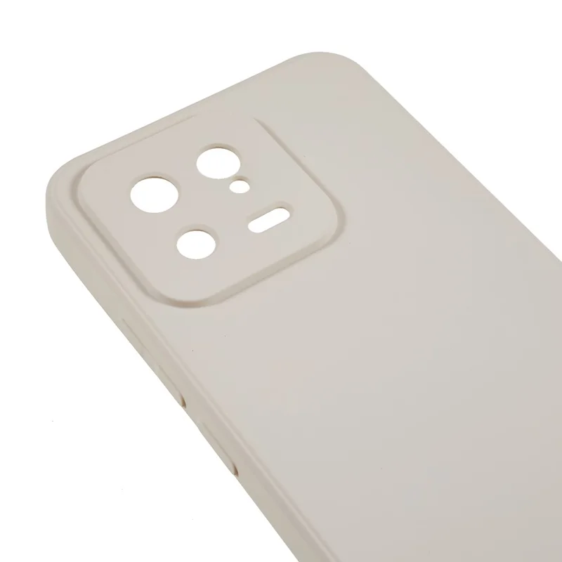 For Xiaomi 13 5G Anti-Scratch TPU Phone Case Fiber Lining Rubberized Protective Cover - White