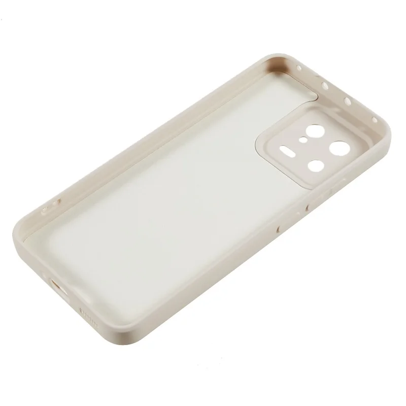 For Xiaomi 13 5G Anti-Scratch TPU Phone Case Fiber Lining Rubberized Protective Cover - White