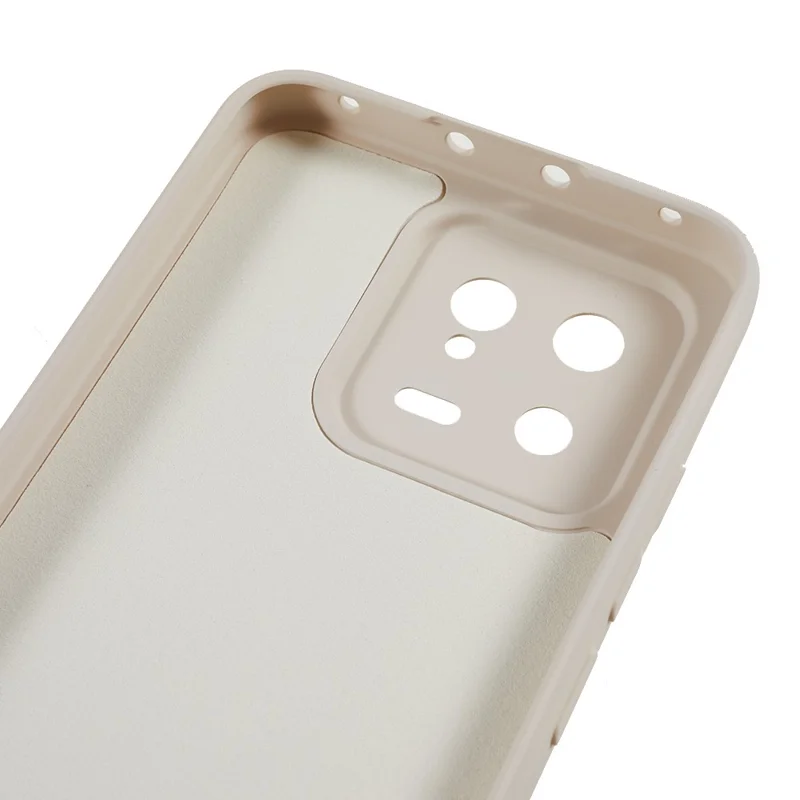 For Xiaomi 13 5G Anti-Scratch TPU Phone Case Fiber Lining Rubberized Protective Cover - White