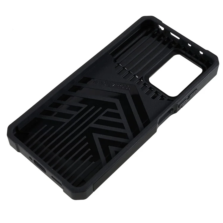 PC+TPU Phone Case for Xiaomi Redmi Note 12 Pro 5G / Note 12 Pro Speed 5G / Poco X5 Pro 5G , Lens Protection Kickstand Back Cover with Card Holder - Black