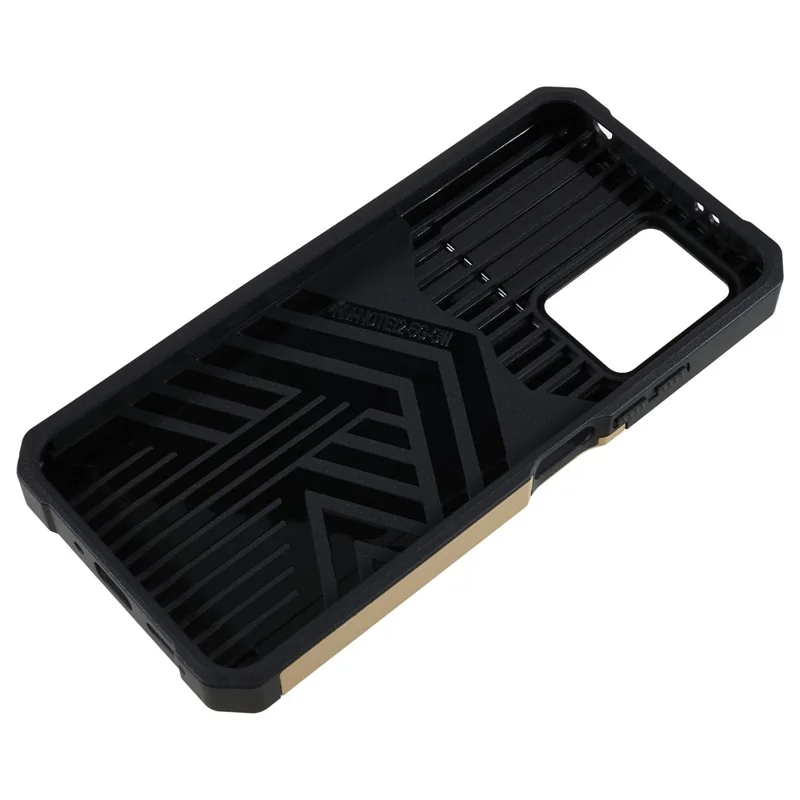 Kickstand Phone Case per Xiaomi Redmi Note 12 5G (Cina) / (India) / (Globale) / Poco X5 5G, Custodia per telefono in PC+TPU con porta carte e coperchio scorrevole per la fotocamera - Oro