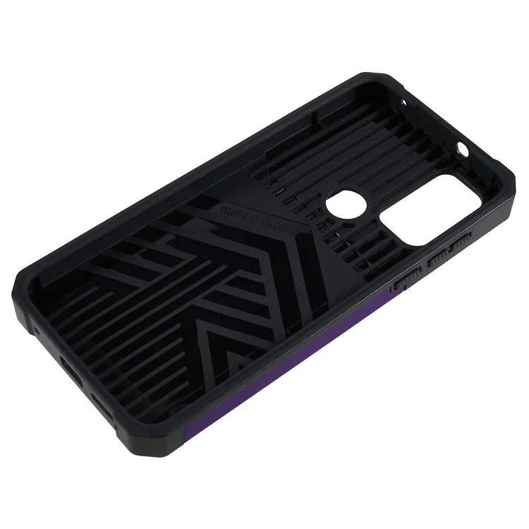 Per Motorola Moto G Play (2023) 4G Kickstand Card Holder Phone Case Slide Lens Protection PC+TPU Phone Cover - Viola
