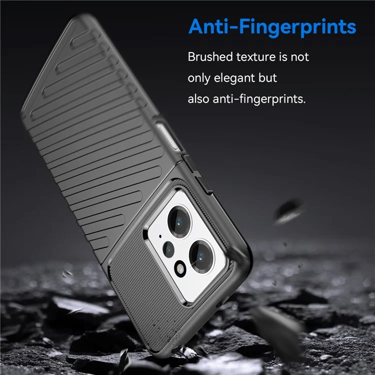 TPU Cover for Xiaomi Redmi Note 12 4G Thunder Series Thickened Twill Texture Cell Phone Case - Black