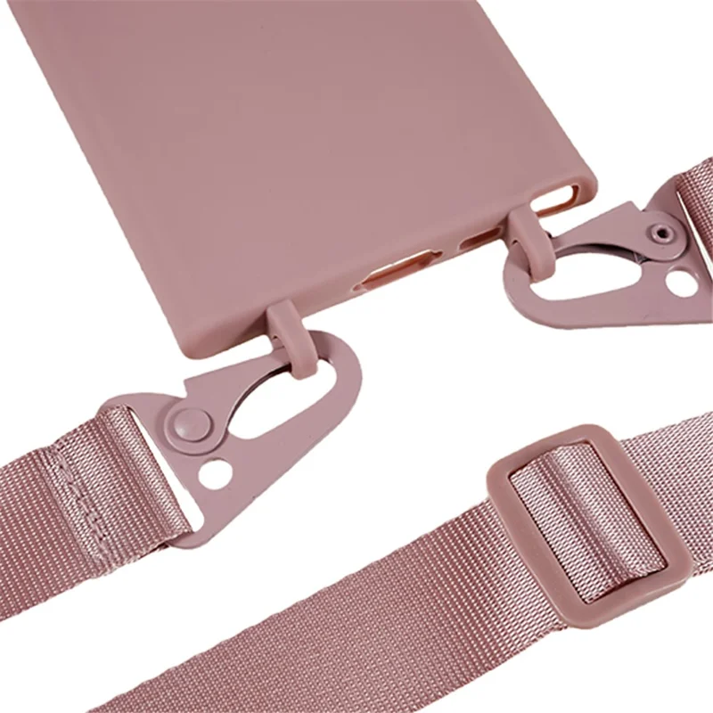 TPU-case til Samsung Galaxy S23 Ultra med matt finish og bred hængekæde - dyb pink