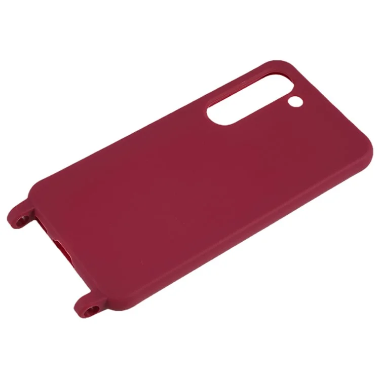Per Samsung Galaxy S23 Anti-drop TPU Case Protective Cell Phone Cover con Lanyard - Vino Rosso