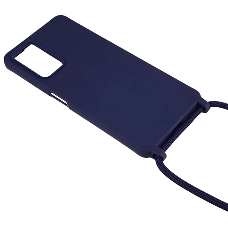 Back Cover for Xiaomi Redmi Note 11 Pro 4G (MediaTek) / 11 Pro 5G (Qualcomm) TPU Phone Case with Lanyard - Dark Blue