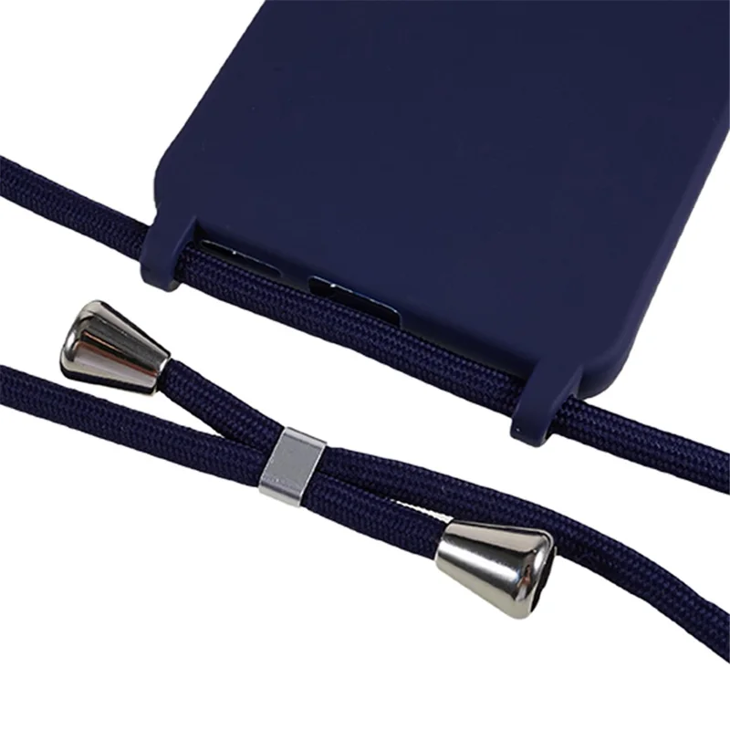 Back Cover for Xiaomi Redmi Note 11 Pro 4G (MediaTek) / 11 Pro 5G (Qualcomm) TPU Phone Case with Lanyard - Dark Blue