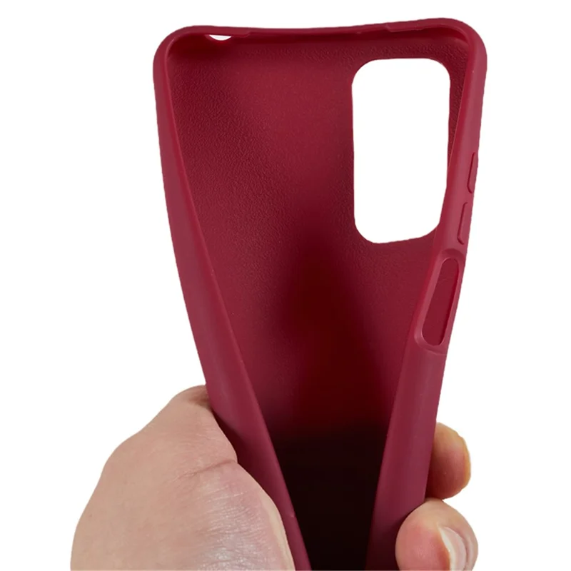 For Xiaomi Redmi Note 11 4G (Qualcomm) / Note 11S 4G Soft TPU Phone Case Matte Finish Anti-drop Cover with Wide Lanyard - Wine Red