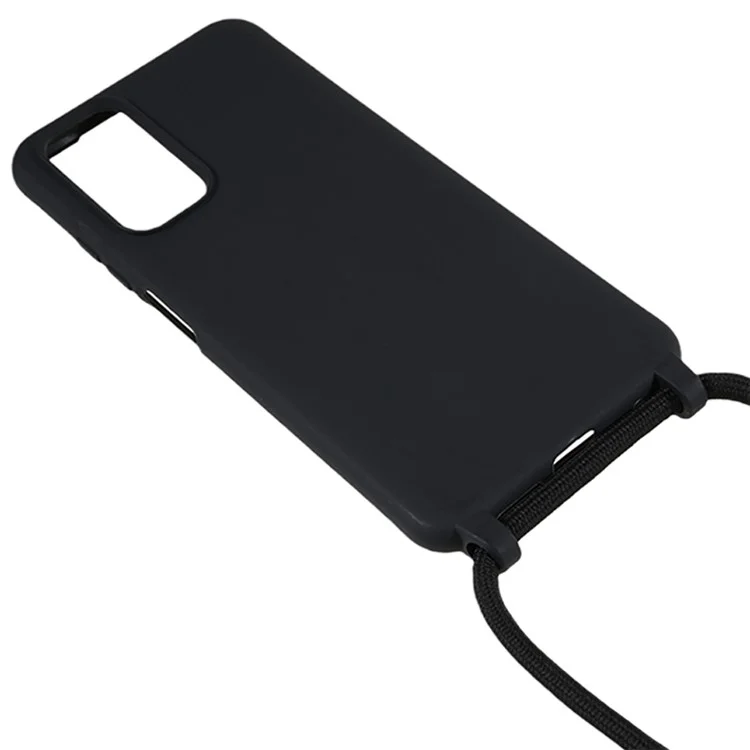 Для Xiaomi Redmi Note 11 4G (Qualcomm) / Note 11S 4G Гибкий TPU Чехол для телефона с защитой от падения и шнурком - черный