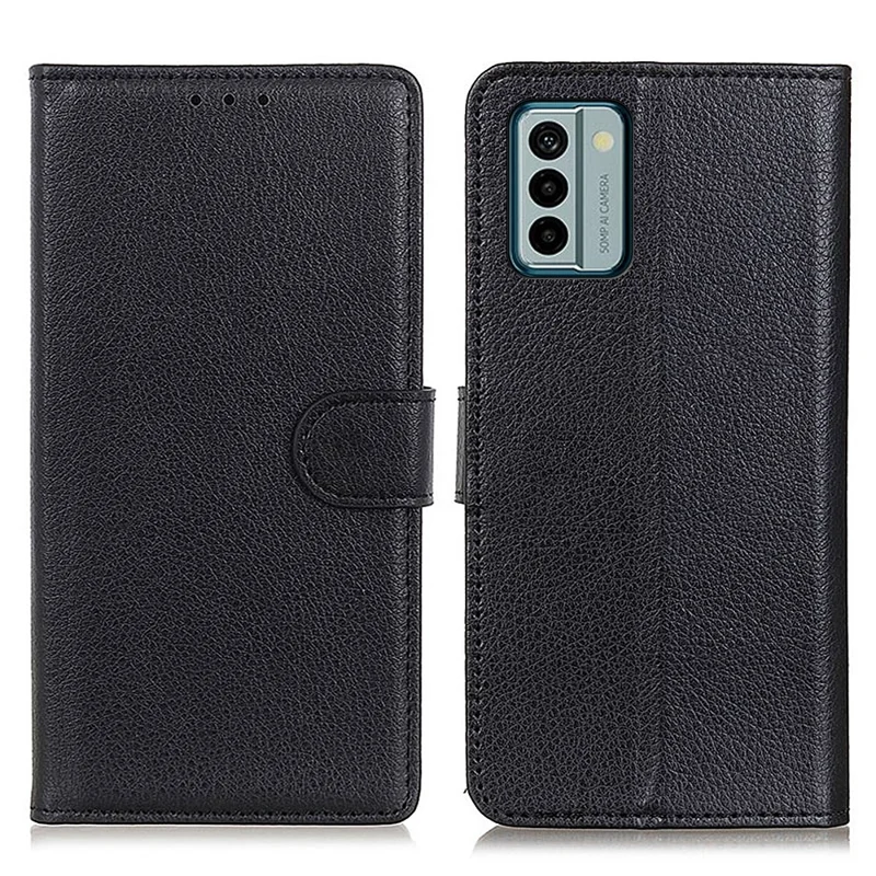Para Nokia G22 Carteira PU Leather Phone Case Stand Litchi Texture Cell Phone Cover - Preto