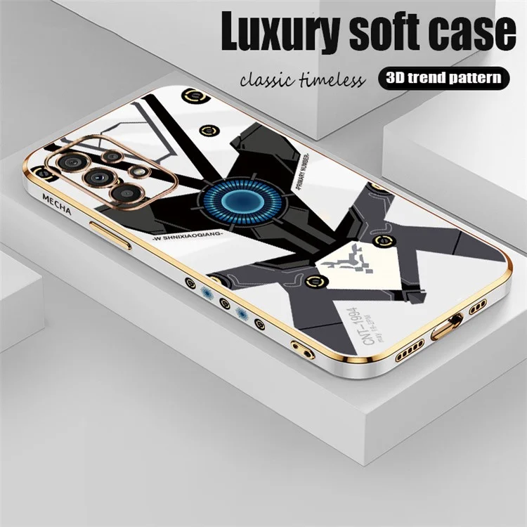 RZANTS Für Samsung Galaxy M32 5G / A32 5G Mecha-Muster Electroplating Handyhülle Flexible TPU-Handyhülle - Weiß