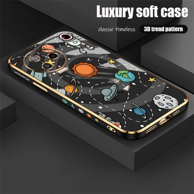 RZANTS per Infinix Note 12 Pro 4G Ultralight Phone Case Toy Planet Pattern Electroplating TPU Phone Cover - Nero