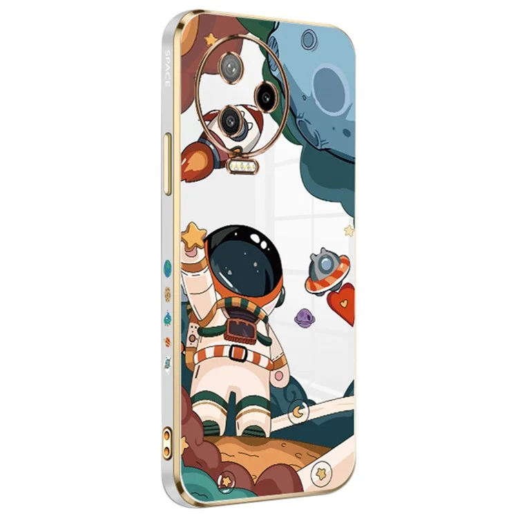 RZANTS для Infinix Note 12 Pro 4G Phone TPU Case Astronaut Spaceship Pattern Electroplating Smartphone Cover - White