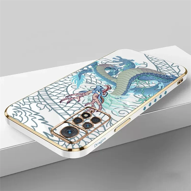 RZANTS For Xiaomi Redmi Note 11 Pro 5G (Qualcomm) / Note 11 Pro 4G (MediaTek) Phone TPU Case Chinese Dragon Pattern Electroplating Cover - White