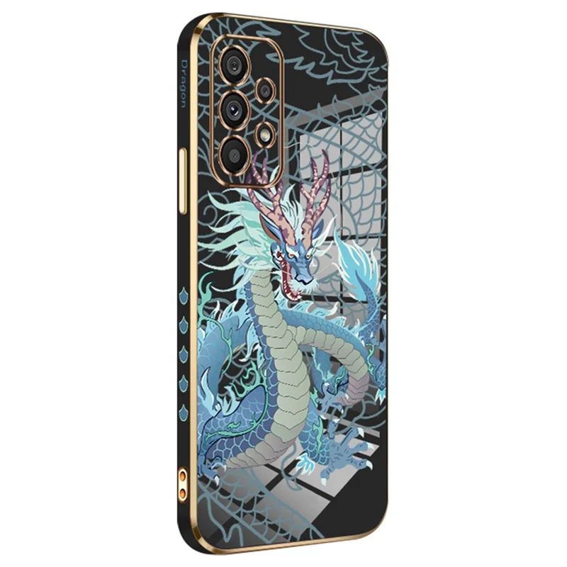 RZANTS For Samsung Galaxy A33 5G Electroplating Phone Case Soft TPU Chinese Dragon Pattern Phone Cover - Black