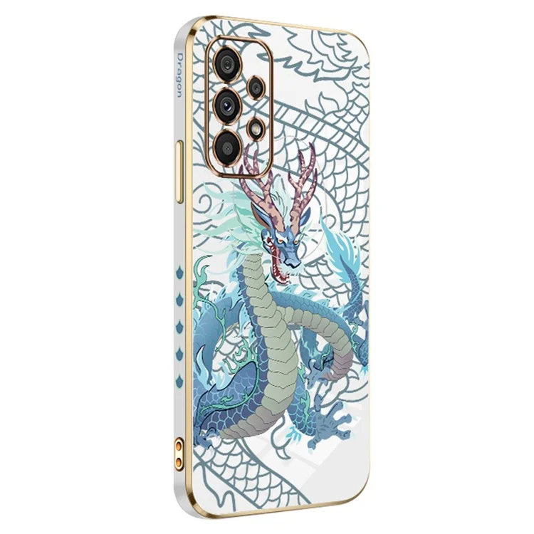 RZANTS Para Samsung Galaxy A73 5G Funda de Teléfono TPU Patrón de Dragón Chino Recubrimiento Chapado - Blanco