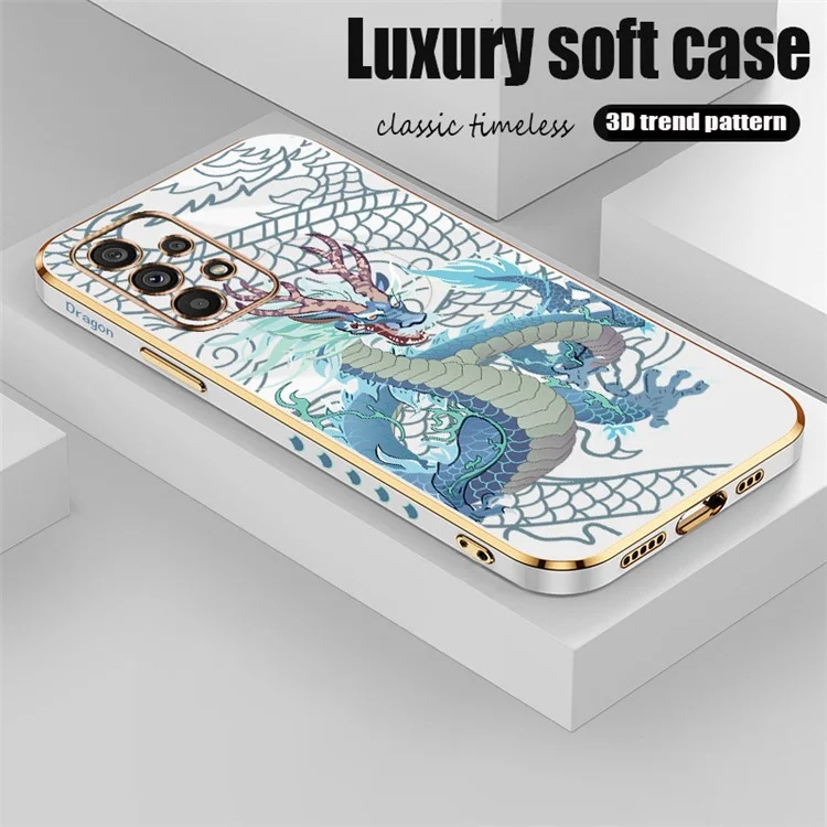 RZANTS Para Samsung Galaxy A73 5G Funda de Teléfono TPU Patrón de Dragón Chino Recubrimiento Chapado - Blanco