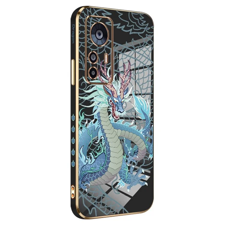 Мягкий TPU чехол для телефона RZANTS для Xiaomi 12T 5G / 12T Pro 5G / Redmi K50 Ultra 5G с электрохромным китайским драконом - черный